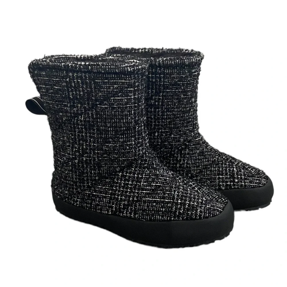 New P448 Quilted Faux Fur Tweed Bootie size 38 EUR 8 US